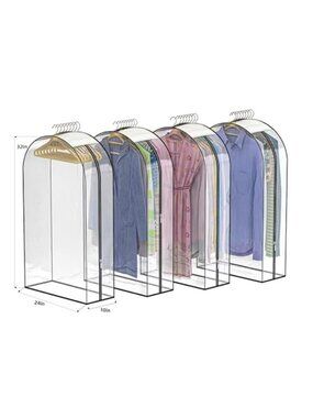 Thickened Clear Garment Bags for Hanging Clothes 4 Packs